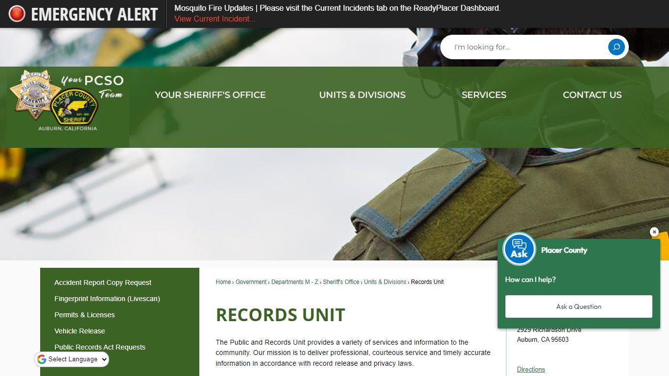 Records Unit | Placer County, CA